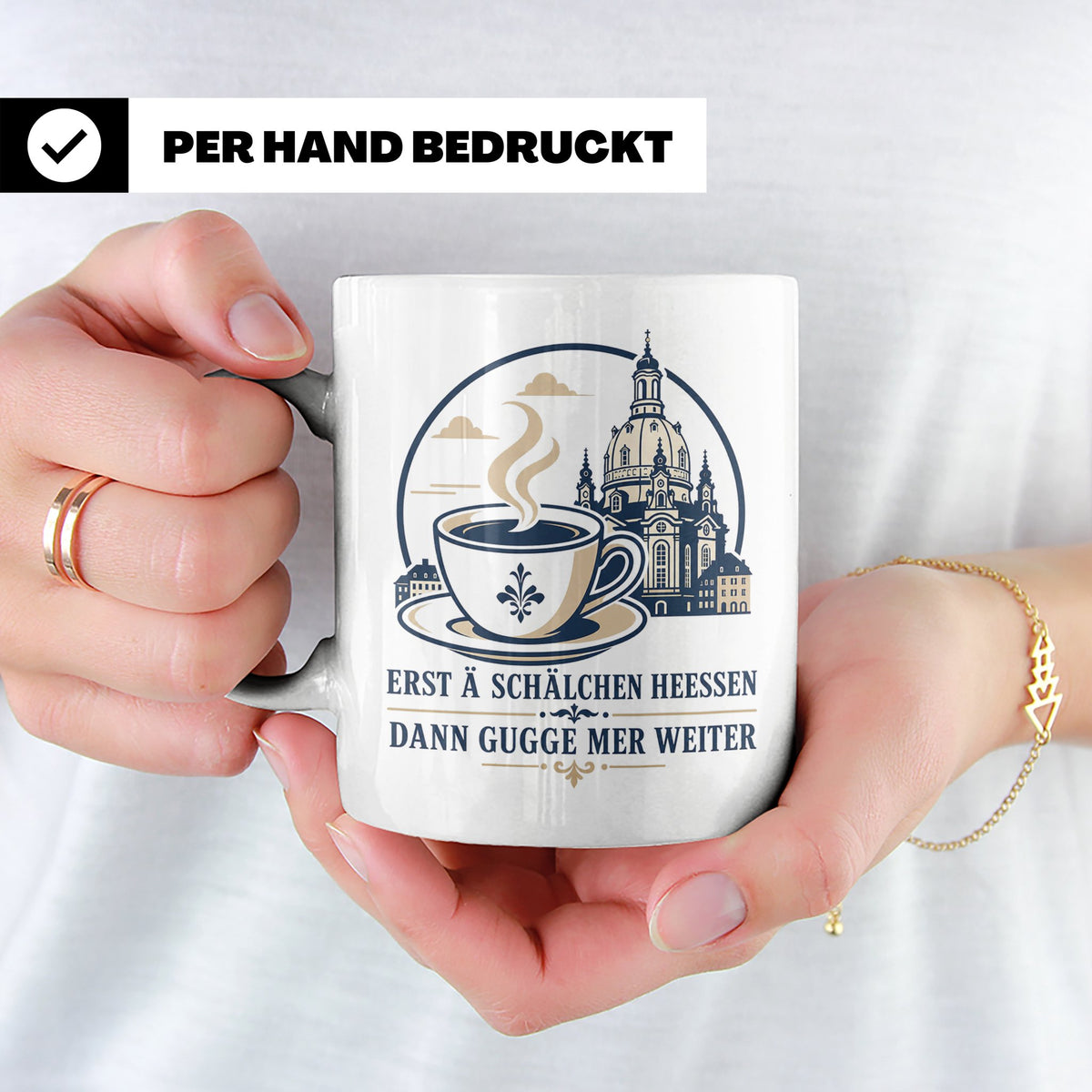 Sachsen Tasse Erst ä Schälchen Heeßen - Sächsisch Kaffee Spr – Weiß [farbe:weiß]