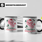 Weihnachtstasse Axolotl Frohe Weihnachten - Süßes Geschenk f – Schwarz [farbe:schwarz]