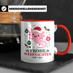 Weihnachtstasse Axolotl Frohe Weihnachten - Süßes Geschenk f – Rot [farbe:rot]
