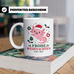 Weihnachtstasse Axolotl Frohe Weihnachten - Süßes Geschenk f – Weiß [farbe:weiß]