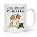 Weihnachtstasse Liebes Christkind ich war brav - Lustige Tas – Weiß [farbe:weiß]