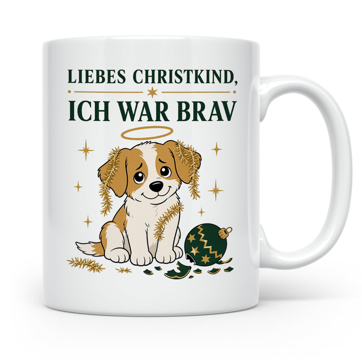 Weihnachtstasse Liebes Christkind ich war brav - Lustige Tas – Weiß [farbe:weiß]