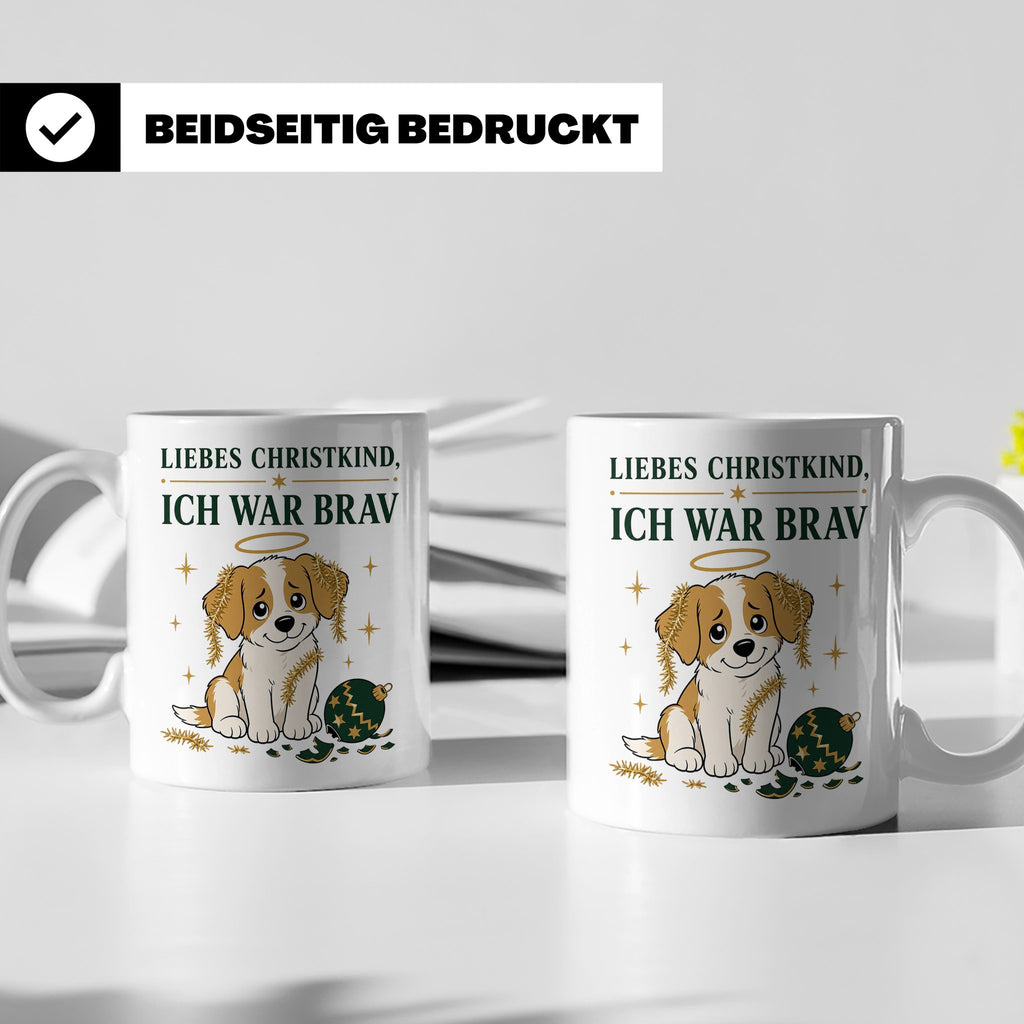 Weihnachtstasse Liebes Christkind ich war brav - Lustige Tas – Weiß [farbe:weiß]