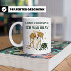 Weihnachtstasse Liebes Christkind ich war brav - Lustige Tas – Weiß [farbe:weiß]