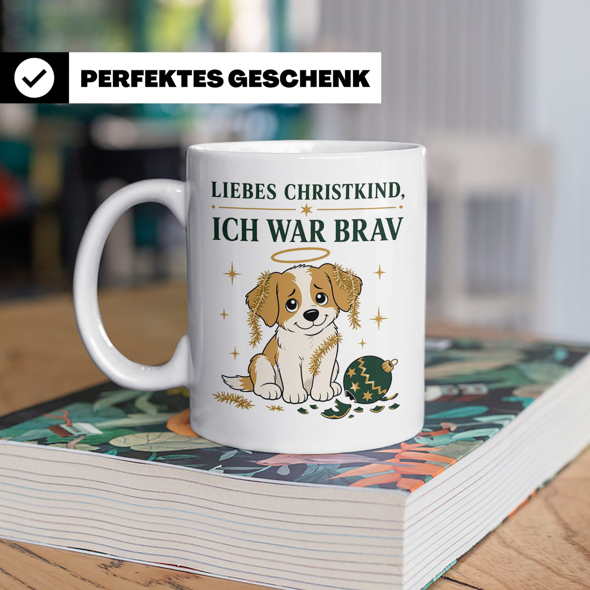 Weihnachtstasse Liebes Christkind ich war brav - Lustige Tas – Weiß [farbe:weiß]
