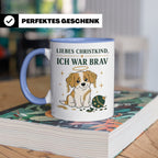 Weihnachtstasse Liebes Christkind ich war brav - Lustige Tas – Blau [farbe:blau]