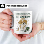 Weihnachtstasse Liebes Christkind ich war brav - Lustige Tas – Weiß [farbe:weiß]