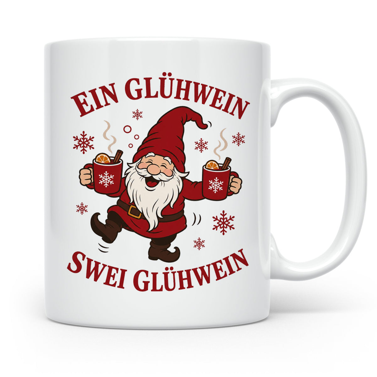 Tasse Ein Glühwein swei Glühwein - Lustige Weihnachtstasse W – Weiß [farbe:weiß]