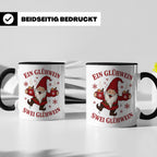 Tasse Ein Glühwein swei Glühwein - Lustige Weihnachtstasse W – Schwarz [farbe:schwarz]