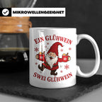 Tasse Ein Glühwein swei Glühwein - Lustige Weihnachtstasse W – Weiß [farbe:weiß]