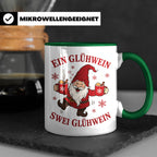 Tasse Ein Glühwein swei Glühwein - Lustige Weihnachtstasse W – Grün [farbe:grün]