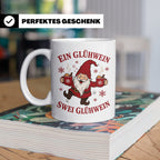 Tasse Ein Glühwein swei Glühwein - Lustige Weihnachtstasse W – Weiß [farbe:weiß]
