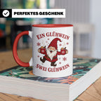 Tasse Ein Glühwein swei Glühwein - Lustige Weihnachtstasse W – Rot [farbe:rot]