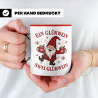 Tasse Ein Glühwein swei Glühwein - Lustige Weihnachtstasse W – Rot [farbe:rot]