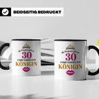 30 Geburtstag Tasse Prinzessin Königin - Geschenkidee Frauen – Schwarz [farbe:schwarz]