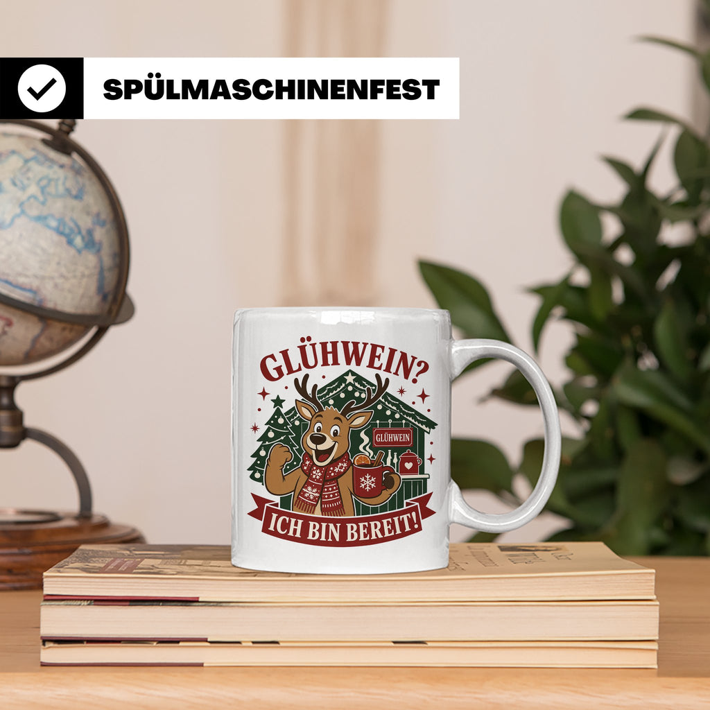 Glühwein Tasse Glühwein Ich bin bereit - Lustige Weihnachtst – Weiß [farbe:weiß]