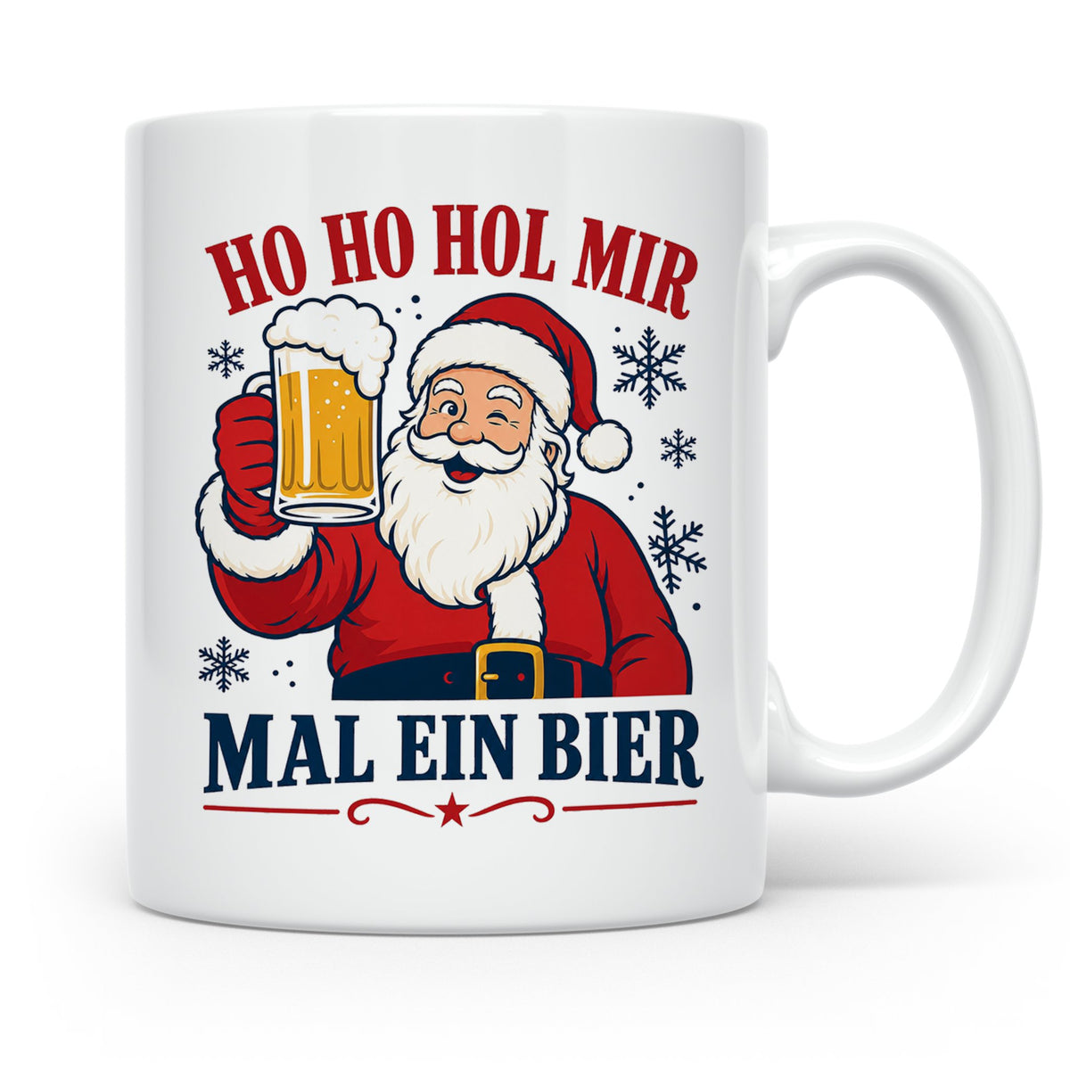 Weihnachtstasse Ho Ho Hol mir mal ein Bier - Lustige Tasse W – Weiß [farbe:weiß]