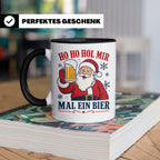 Weihnachtstasse Ho Ho Hol mir mal ein Bier - Lustige Tasse W – Schwarz [farbe:schwarz]