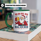 Weihnachtstasse Ho Ho Hol mir mal ein Bier - Lustige Tasse W – Grün [farbe:grün]