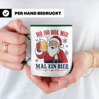 Weihnachtstasse Ho Ho Hol mir mal ein Bier - Lustige Tasse W – Grün [farbe:grün]