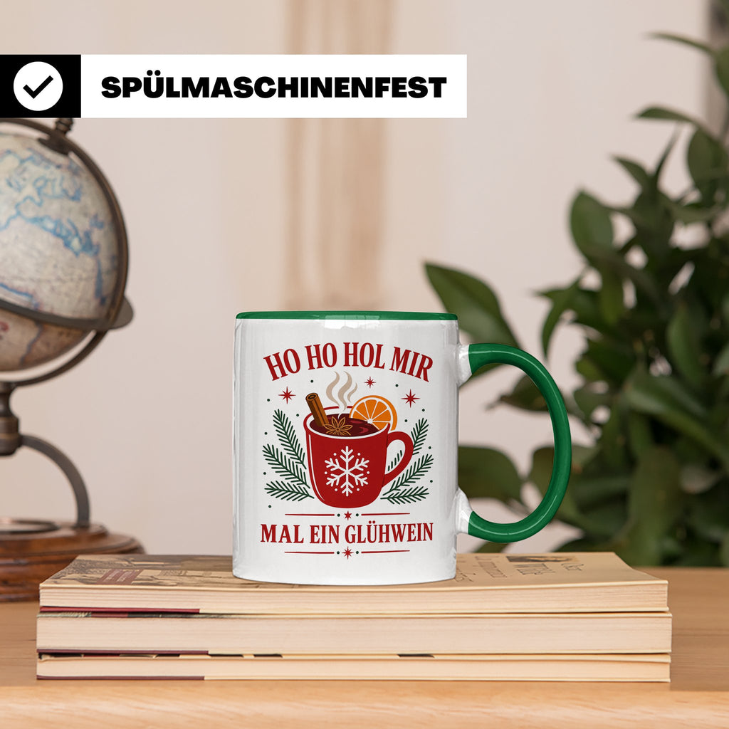 Glühwein Tasse Ho Ho Hol mir mal ein Glühwein - Lustige Weih – Grün [farbe:grün]
