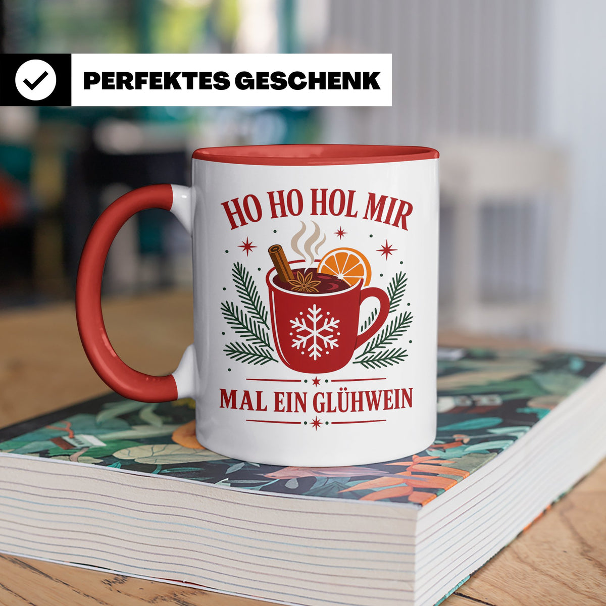 Glühwein Tasse Ho Ho Hol mir mal ein Glühwein - Lustige Weih – Rot [farbe:rot]