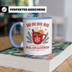 Glühwein Tasse Ho Ho Hol mir mal ein Glühwein - Lustige Weih – Blau [farbe:blau]