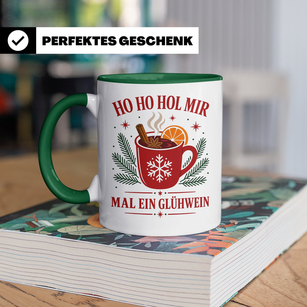 Glühwein Tasse Ho Ho Hol mir mal ein Glühwein - Lustige Weih – Grün [farbe:grün]