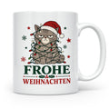 Weihnachtstasse Katze Frohe Weihnachten - Lustige mürrische  – Weiß [farbe:weiß]