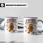 Weihnachtstasse Lebkuchenmann Frohe Weihnachten - Lustige Ta – Blau [farbe:blau]