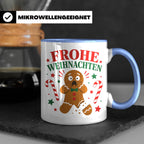 Weihnachtstasse Lebkuchenmann Frohe Weihnachten - Lustige Ta – Blau [farbe:blau]