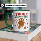 Weihnachtstasse Lebkuchenmann Frohe Weihnachten - Lustige Ta – Grün [farbe:grün]