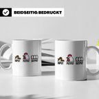 Hühner Tasse Input Output - Wurm Ei Kreislauf Bauernhof Land – Weiß [farbe:weiß]