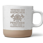 Feuerwehrfrau Tasse Geschenk, Vergiss das Krönchen Prinzessin trägt Feuerwehrhelm, Kaffeetasse Feuerwehrerin, Lustiger Becher Ehrenamt