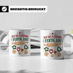 Weihnachtstasse Auf die Plätzchen fertig los - Lustige Tasse – Weiß [farbe:weiß]