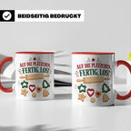 Weihnachtstasse Auf die Plätzchen fertig los - Lustige Tasse – Rot [farbe:rot]