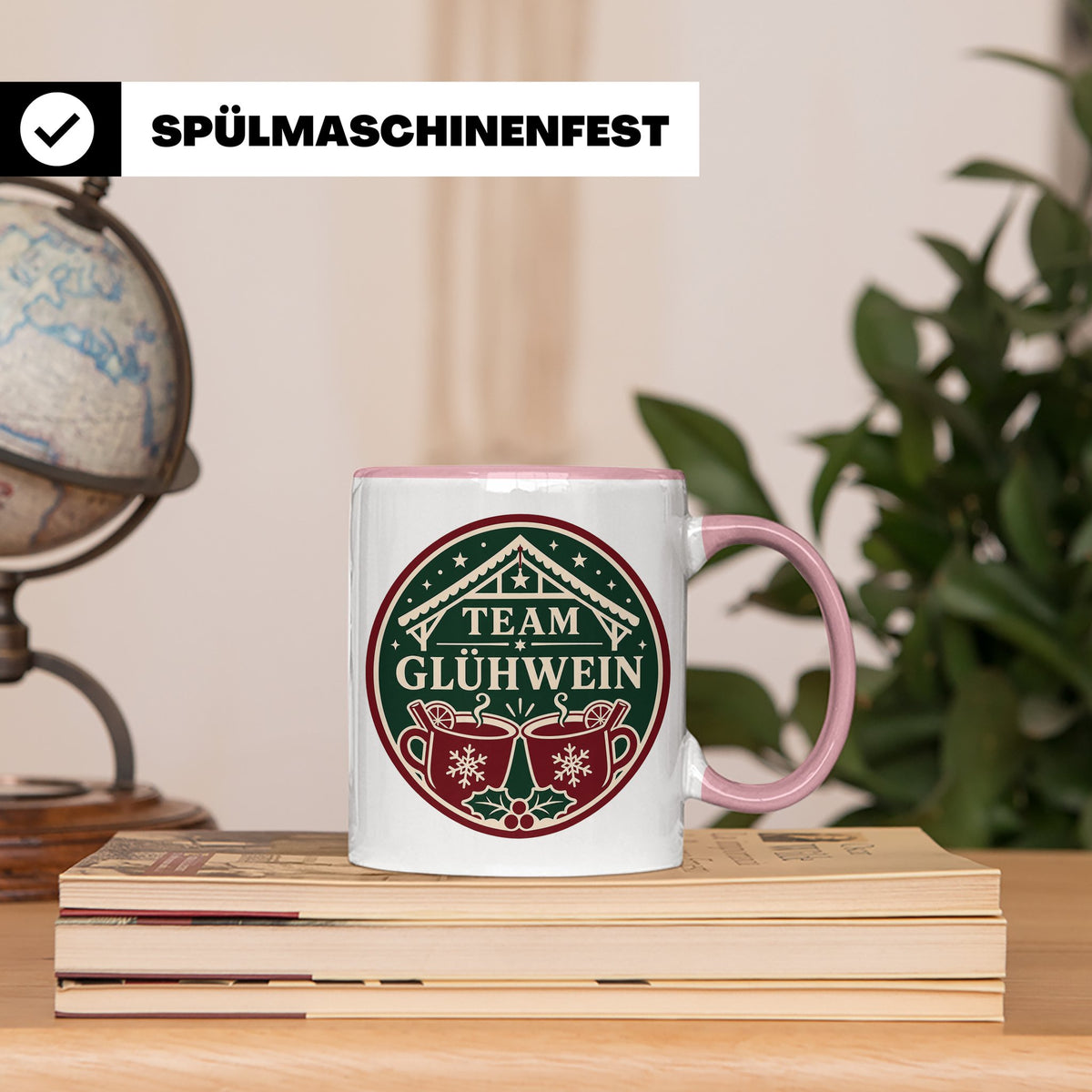 Glühwein Tasse Team Glühwein - Weihnachtstasse Weihnachtsmar – Rosa [farbe:rosa]