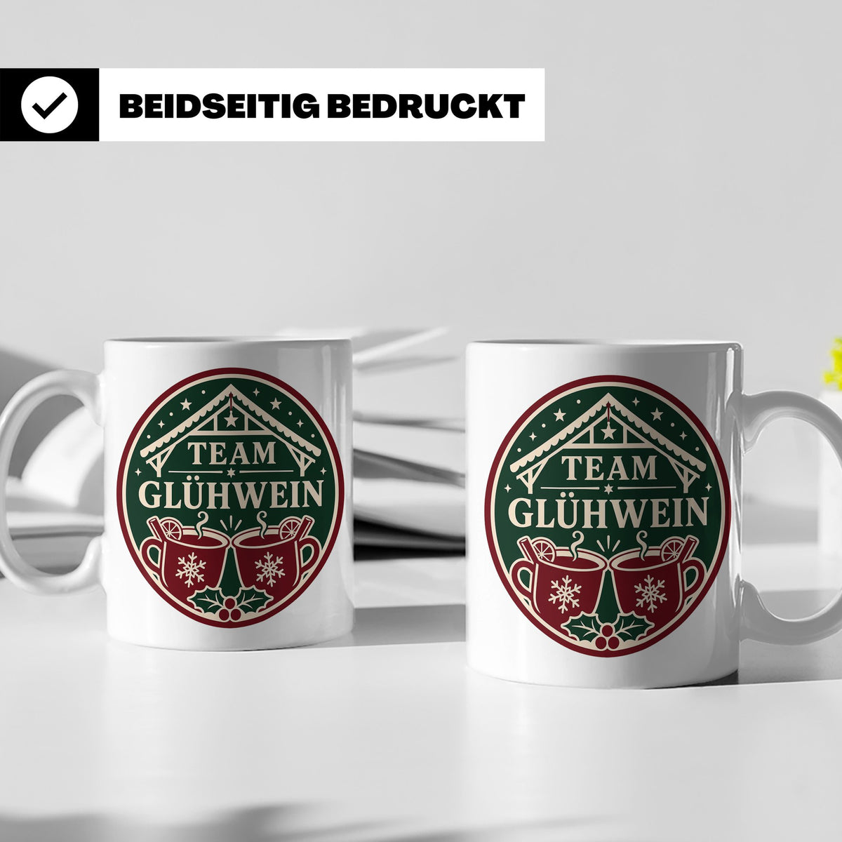 Glühwein Tasse Team Glühwein - Weihnachtstasse Weihnachtsmar – Weiß [farbe:weiß]