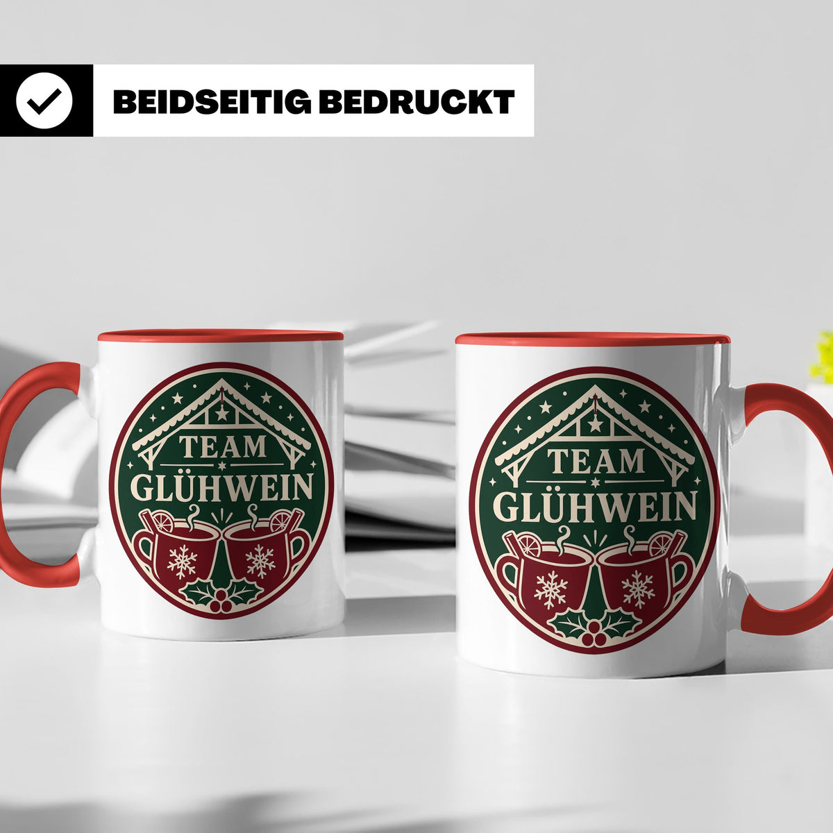 Glühwein Tasse Team Glühwein - Weihnachtstasse Weihnachtsmar – Rot [farbe:rot]
