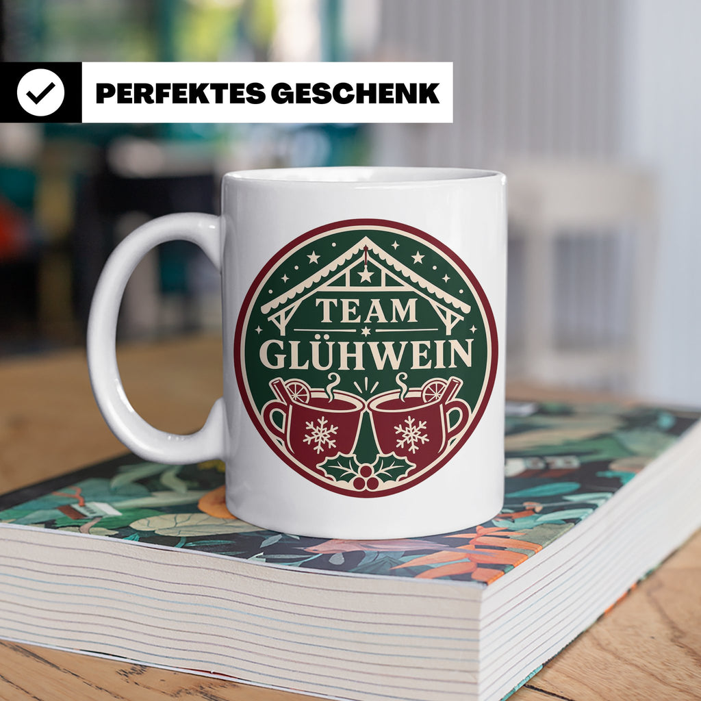Glühwein Tasse Team Glühwein - Weihnachtstasse Weihnachtsmar – Weiß [farbe:weiß]