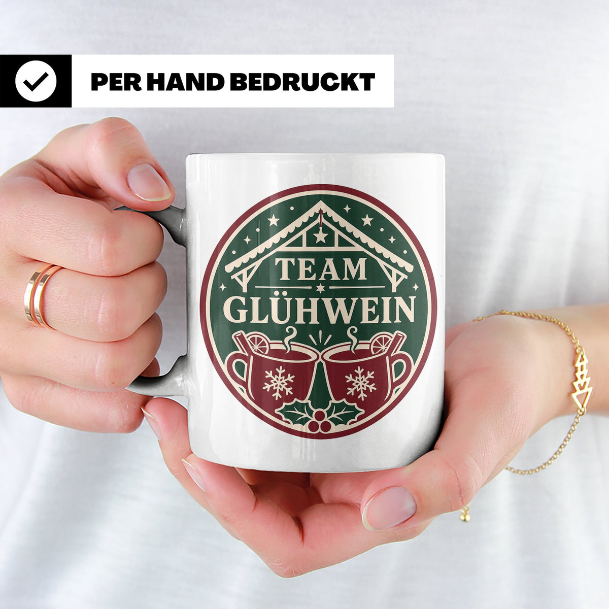Glühwein Tasse Team Glühwein - Weihnachtstasse Weihnachtsmar – Weiß [farbe:weiß]