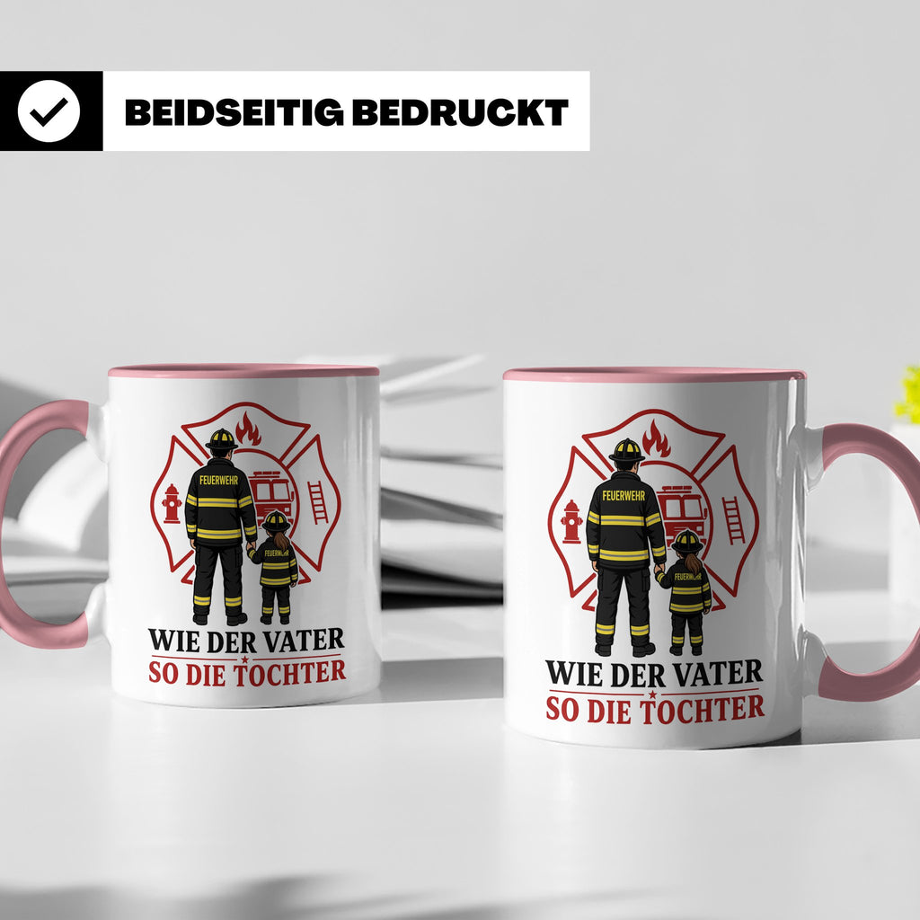 Feuerwehr Tasse Wie der Vater so die Tochter - Geschenk für  – Rosa [farbe:rosa]