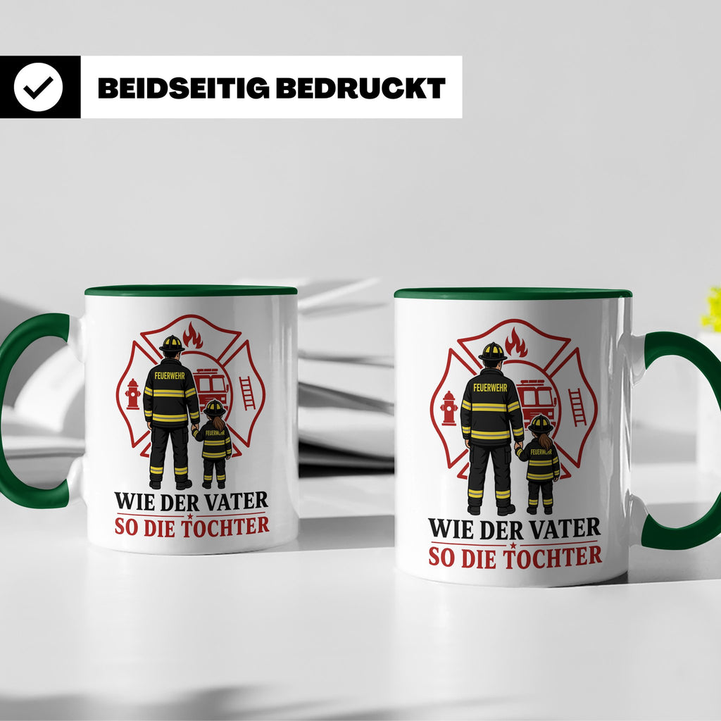 Feuerwehr Tasse Wie der Vater so die Tochter - Geschenk für  – Grün [farbe:grün]
