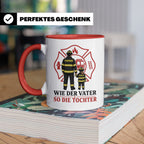 Feuerwehr Tasse Wie der Vater so die Tochter - Geschenk für  – Rot [farbe:rot]