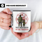 Feuerwehr Tasse Wie der Vater so die Tochter - Geschenk für  – Schwarz [farbe:schwarz]