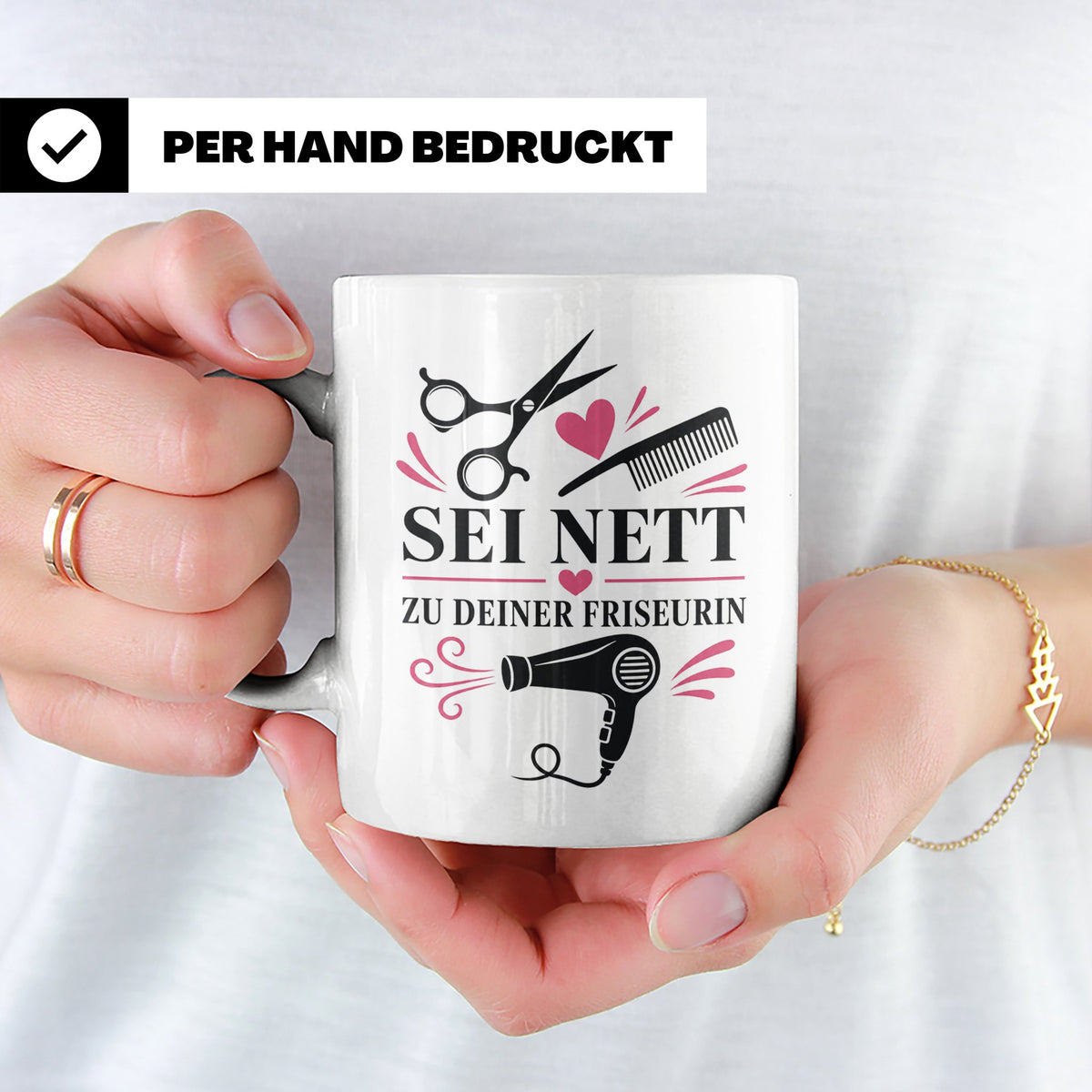 Friseurin Tasse Sei nett zu deiner Friseurin - Lustiges Gesc – Weiß [farbe:weiß]