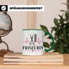 Friseurin Tasse Herzschlag - Geschenk für Friseur Friseurmei – Grün [farbe:grün]