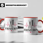 Friseurin Tasse Herzschlag - Geschenk für Friseur Friseurmei – Rot [farbe:rot]