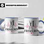 Friseurin Tasse Herzschlag - Geschenk für Friseur Friseurmei – Blau [farbe:blau]