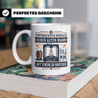 3D Druck Tasse Unterschätze niemals einen alten Mann mit ein – Weiß [farbe:weiß]
